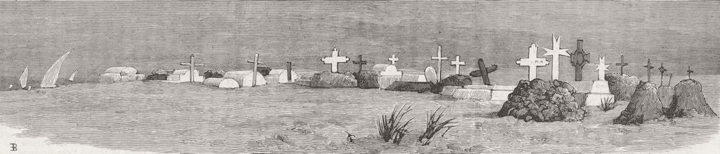 SUDAN. Khartoum. English Cemetery, Suakim 1885 old antique print picture